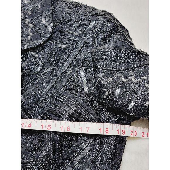 Vintage DeWilde Koos New York Sequin & Seed Bead Jacket Women's Size 14 - Picture 4 of 12